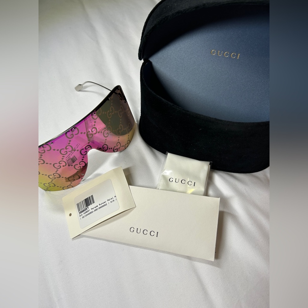 Gucci GG1244S 002 Silver /Pink Gold Mirrored Women's Sunglasses